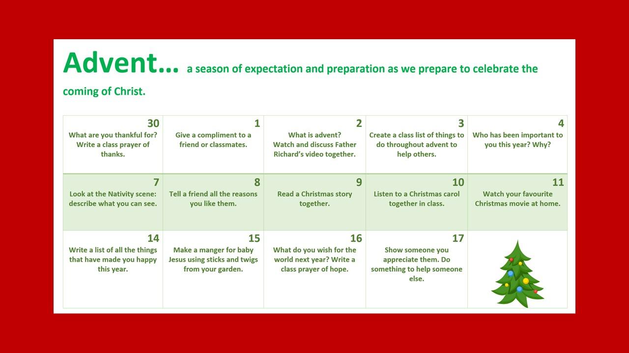 Our Advent Tasks